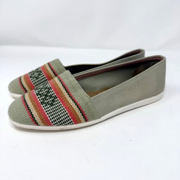 Vintage Coasters Espadrille-Look Woven Flats Khaki Size 8 New in Box! - Picture 3 of 8